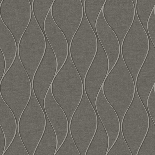 Grey Wave Ogee Peel & Stick Wallpaper - EonShoppee