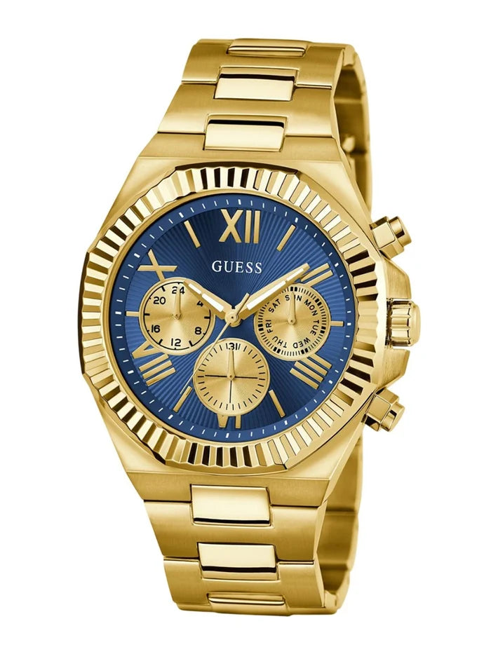 Guess Round 44mm Blue Dial Analog Watch - GW0703G6