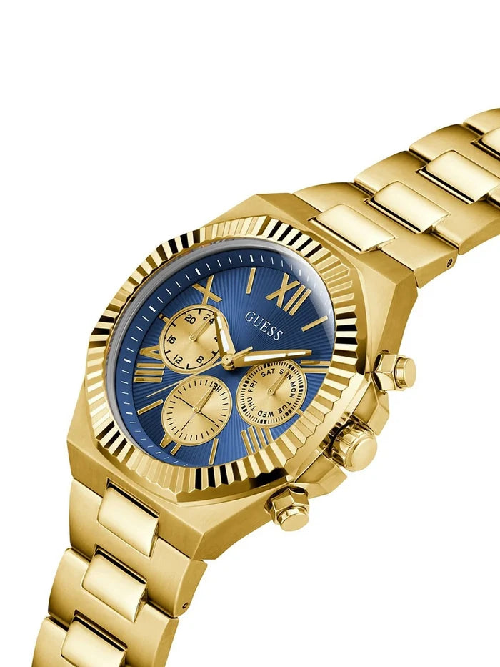 Guess Round 44mm Blue Dial Analog Watch - GW0703G6