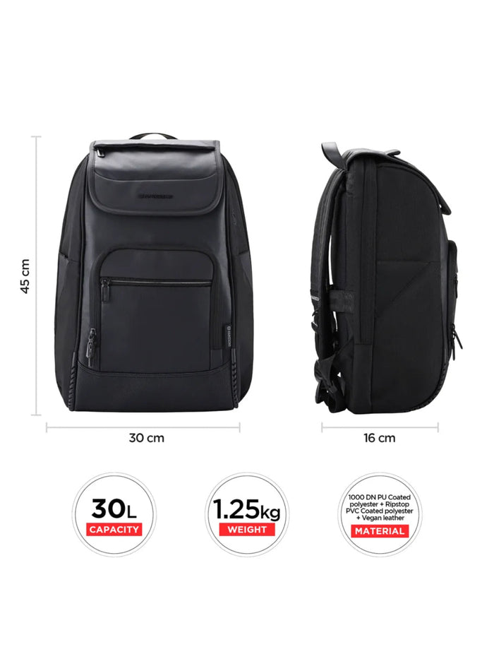 Harrison Bags Carbon Tenacious 30L Premium Laptop Backpack 15.6 Inches Midnight Black
