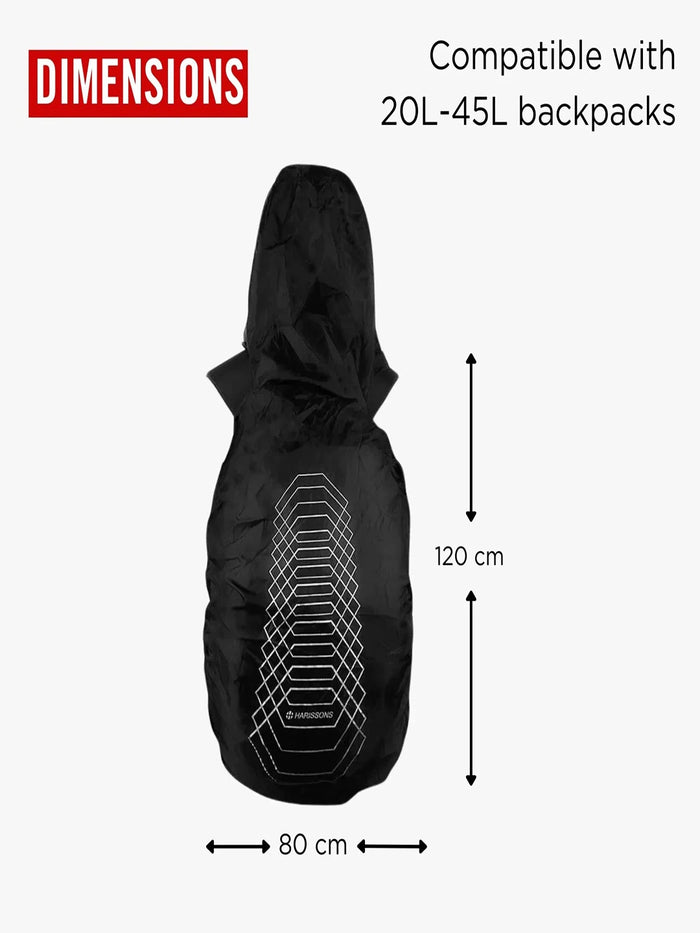 Harrison Bags Rain Cover Hoodie 3D Black Set Of 1
