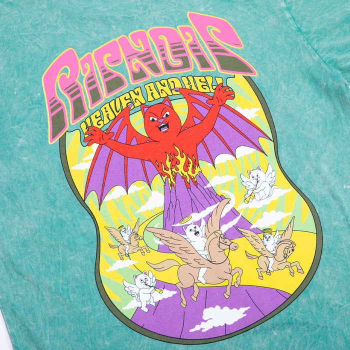RIPNDIP Heaven And Heck Battle Tee (Teal Mineral Wash)