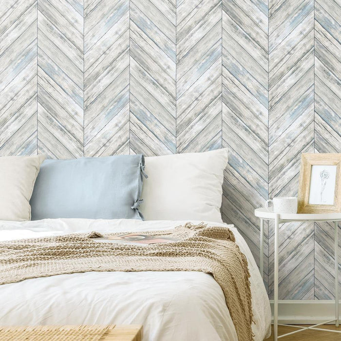 Herringbone Wood Boards Peel & Stick Wallpaper - EonShoppee