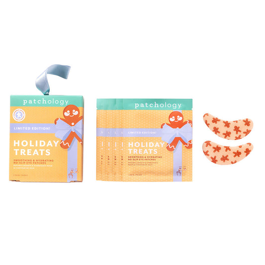 limited-edition holiday gingerbread eye masks patches on a white background