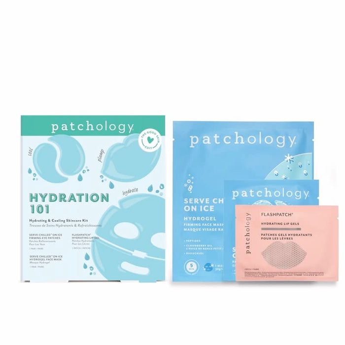 Patchology skincare product packaging on a white background