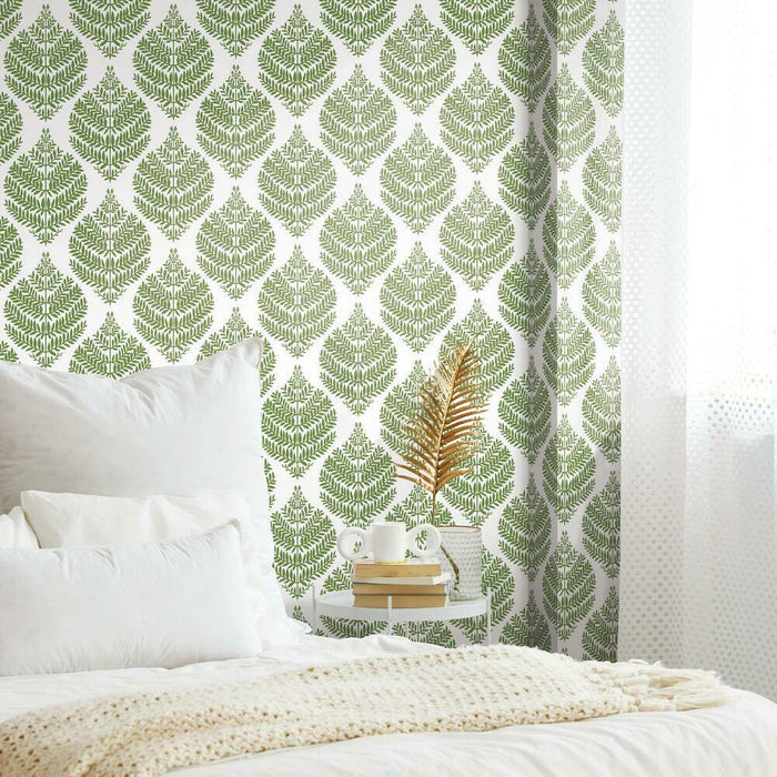 Hygge Fern Damask Peel & Stick Wallpaper - EonShoppee