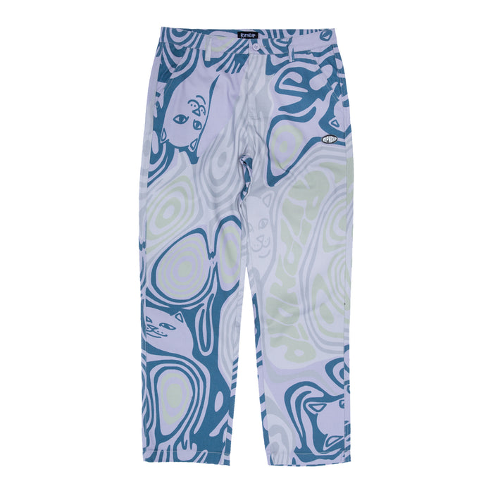 RIPNDIP Hypnotic Twill Pants (Grey/Lavender/Neon)