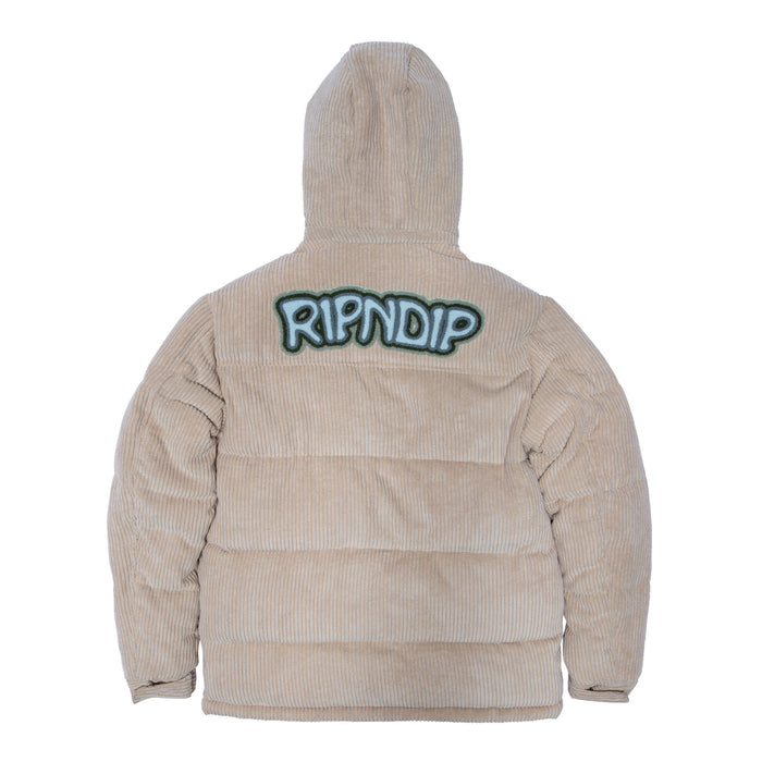 351545 Intertwined Corduroy Puffer Jacket (Khaki)