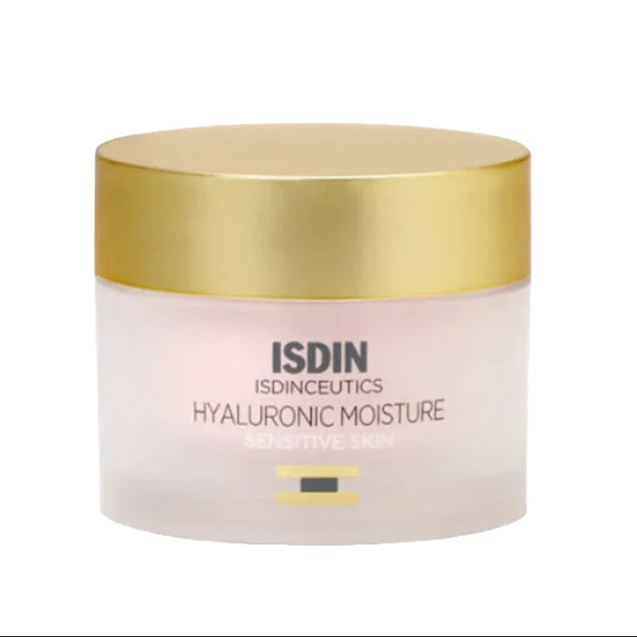 ISDIN Isdinceutics Hyaluronic Moisture Sensitive Skin moisturizer jar with gold lid