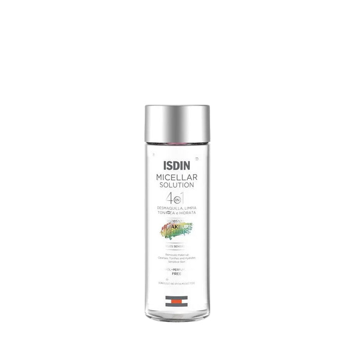 ISDIN Micellar Solution 4-in-1 alcohol-free micellar water bottle for sensitive skin