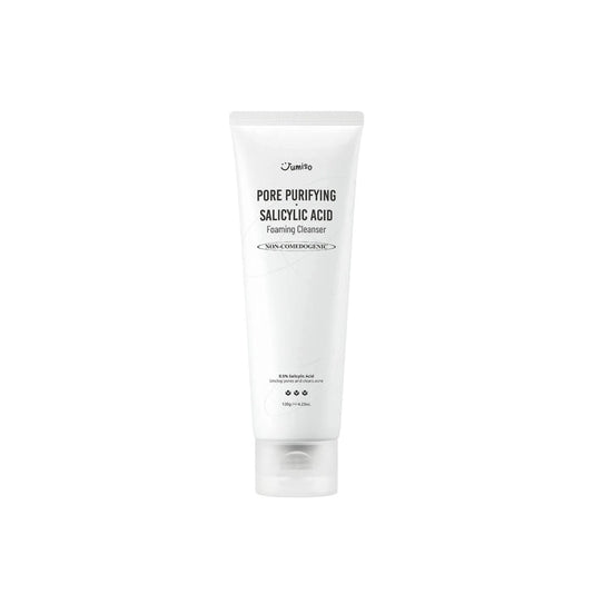 JUMISO Pore Purifying Salicylic Acid Foaming Cleanser is a gentle yet effective cleanser designed to deeply cleanse pores and reduce breakouts. Formulated with Salicylic Acid, it helps to exfoliate and purify the skin, targeting blackheads and excess oil. The addition of Coptis Japonica Root Extract and Hippophae Rhamnoides Extract provides soothing and antioxidant benefits, while Ascorbic Acid brightens the complexion. This foaming cleanser leaves your skin feeling refreshed, clean, and balance