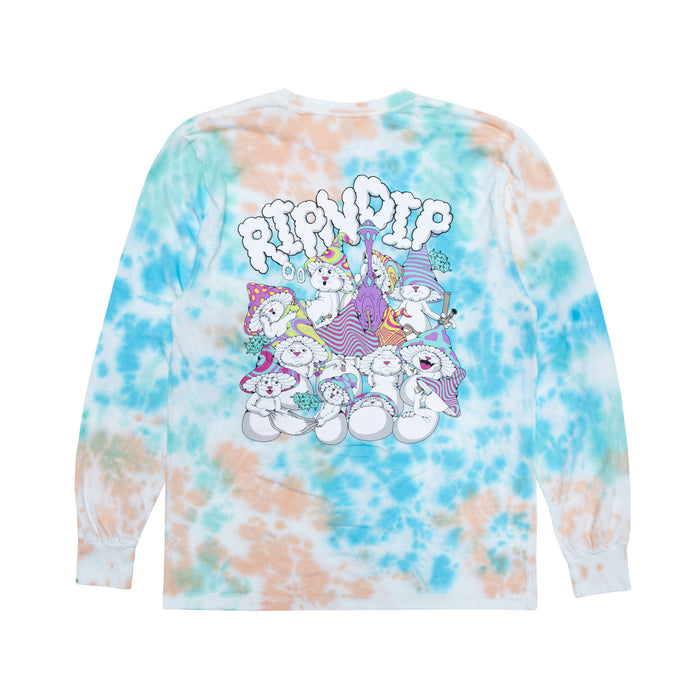 354477 Kaleidoscopic Long Sleeve (Light Blue/Peach Tie Dye)