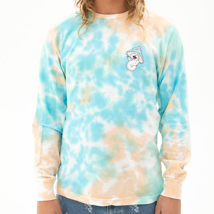 354477 Kaleidoscopic Long Sleeve (Light Blue/Peach Tie Dye)