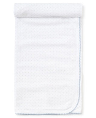 Kissy Kissy - Blanket - White with Blue Dots