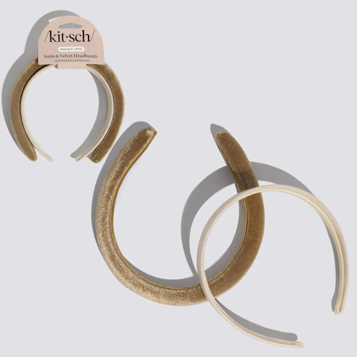 Kitsch Cream & Camel Satin & Velvet