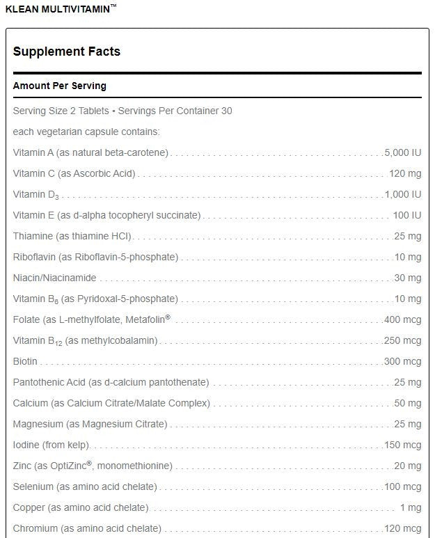 KLEAN MULTIVITAMIN by Douglas Labs