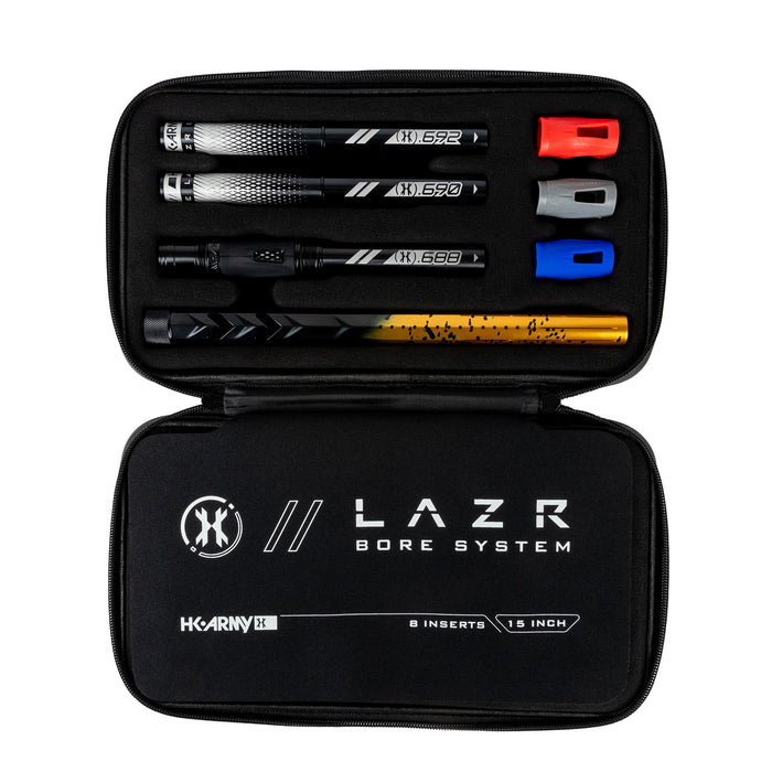 LAZR Elite Fossil Barrel Kit - 15" Gold/Black Splash - Black Inserts- Cocker Threads