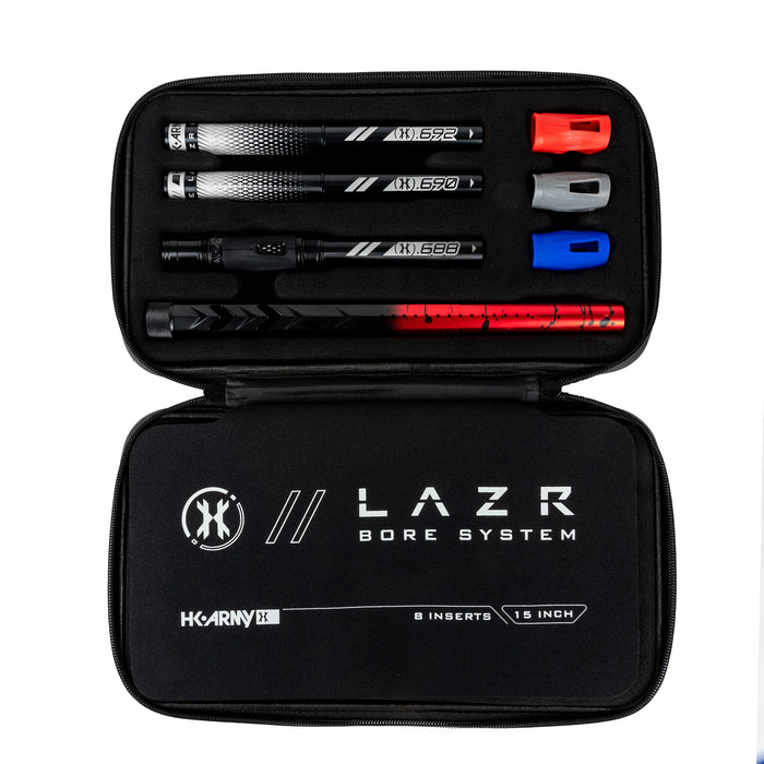 LAZR Elite Fossil Barrel Kit - 15" Red/Black Splash - Black Inserts- Cocker Threads
