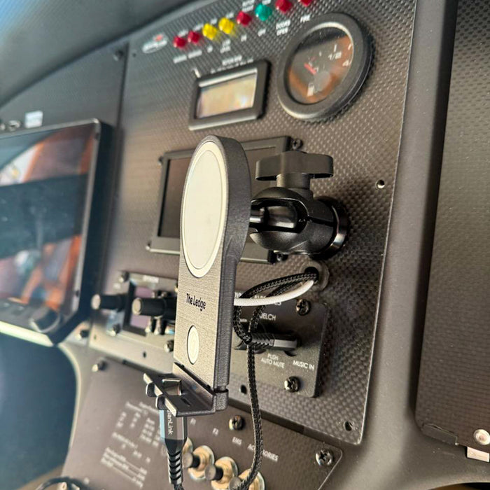 Ledge Phone Holder with Apple MagSafe Charger in Airplane