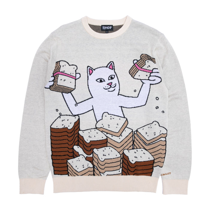 RIPNDIP Lets Get This Bread Knit Sweater (Natural)