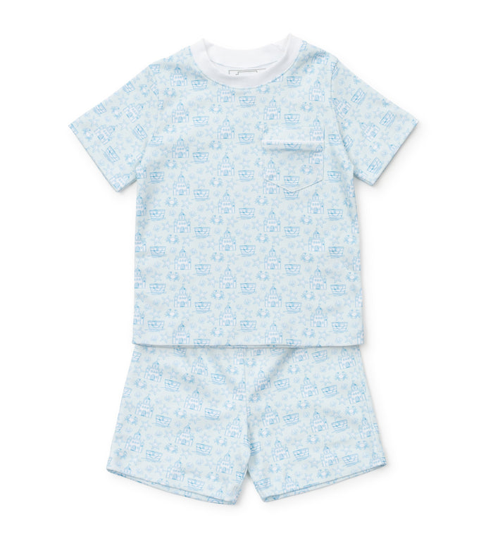Lila and Hayes - Charles Short Set - Sandcastles Blue