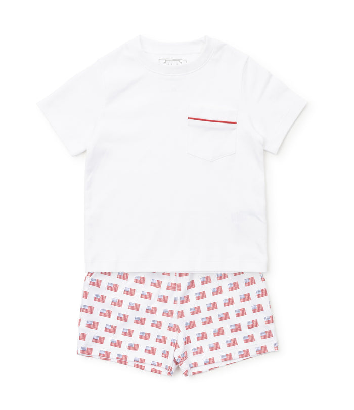 Lila and Hayes - Walker Short Set - American Flag