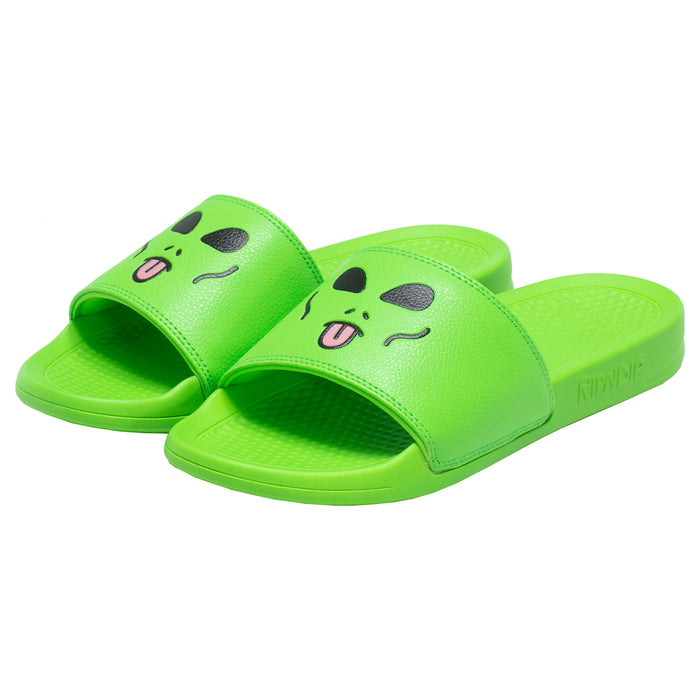 RIPNDIP Lord Alien Face Slides (Green)