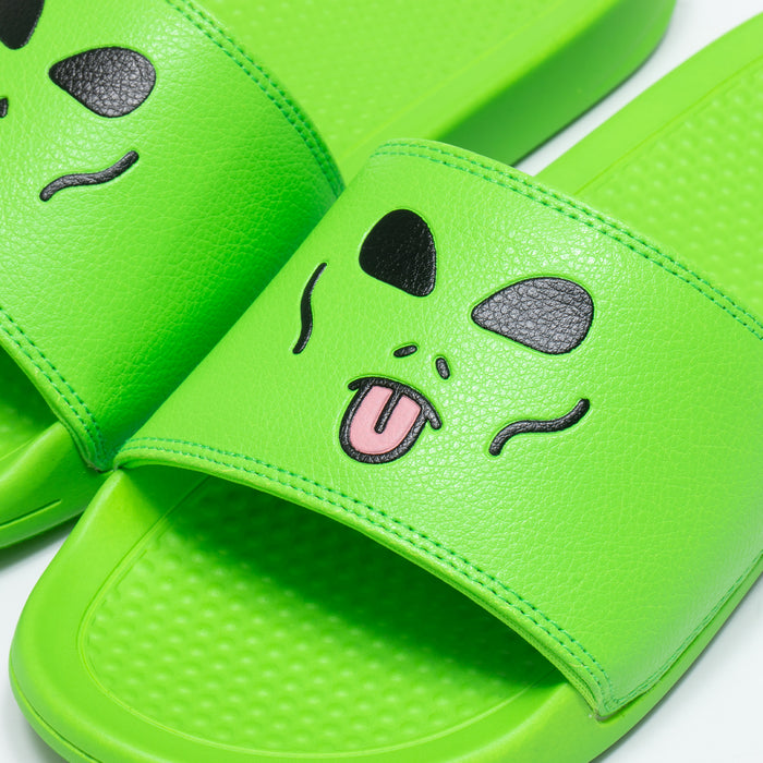RIPNDIP Lord Alien Face Slides (Green)