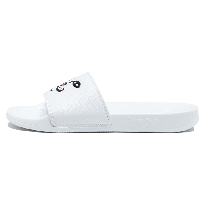 RIPNDIP Lord Nermal Face Slides (White)