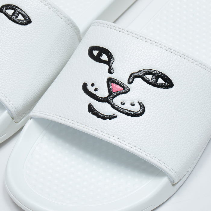 RIPNDIP Lord Nermal Face Slides (White)