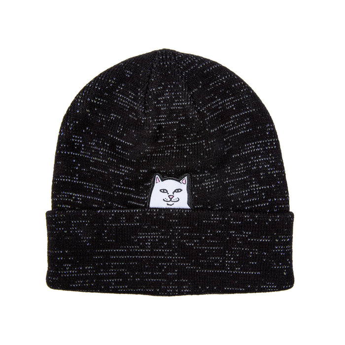 RipNDip Lord Nermal Ribbed Beanie (Black Reflective Yarn)
