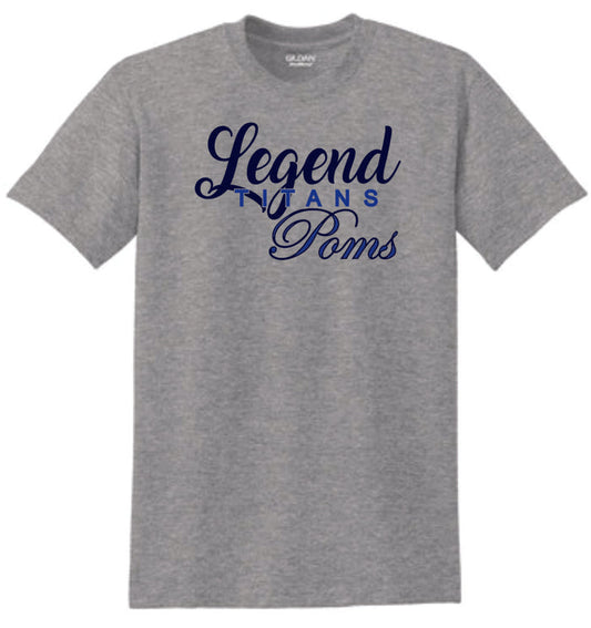 LT Poms Basic Script Tee- Matte or Glitter