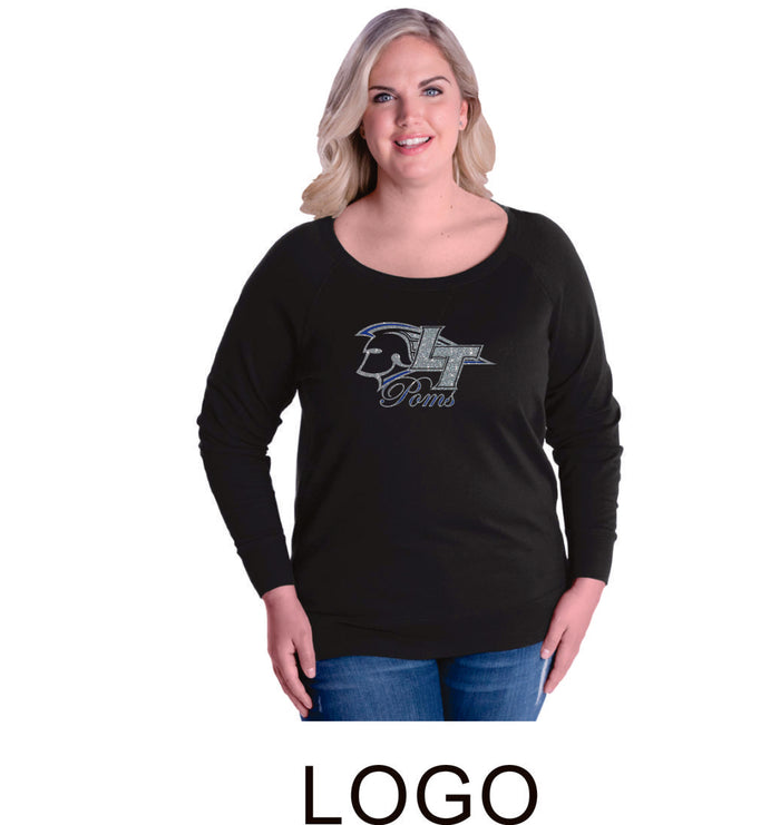 LT Poms Curvy Ladies Slouchy Pullover in 2 Designs- Matte or Glitter