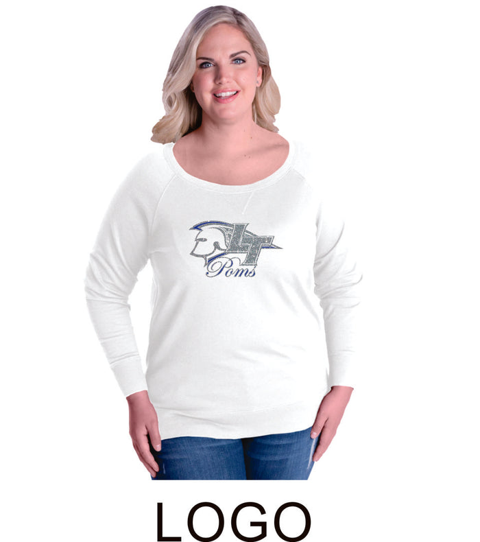 LT Poms Curvy Ladies Slouchy Pullover in 2 Designs- Matte or Glitter