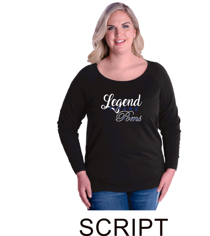 LT Poms Curvy Ladies Slouchy Pullover in 2 Designs- Matte or Glitter