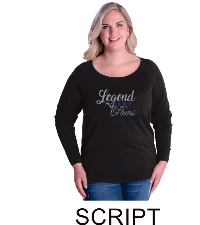 LT Poms Curvy Ladies Slouchy Pullover in 2 Designs- Matte or Glitter