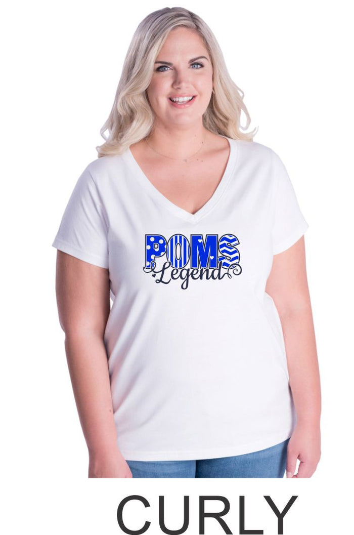 LT Poms Curvy Ladies Tee- 3 Designs- Matte or Glitter