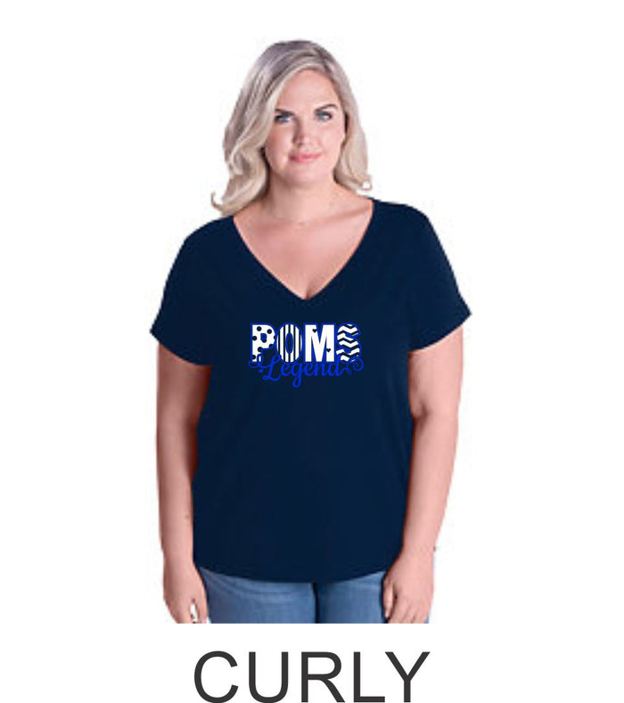 LT Poms Curvy Ladies Tee- 3 Designs- Matte or Glitter