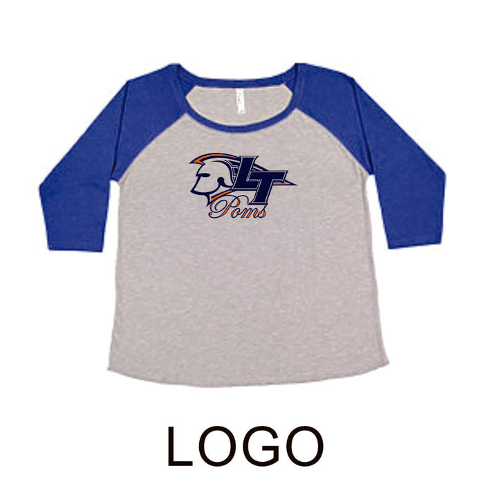 LT Poms Curvy Lady Raglan - 2 designs- Matte or Glitter