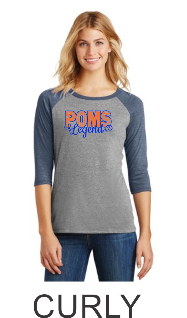 LT Poms Ladies Raglan - 2 deisgns- Matte or Glitter