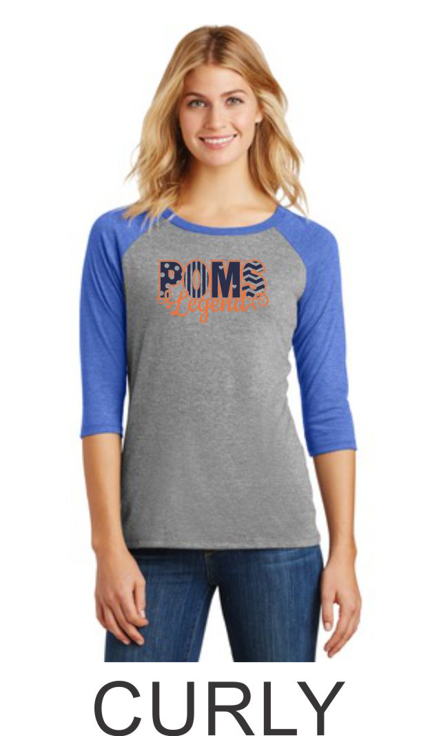 LT Poms Ladies Raglan - 2 deisgns- Matte or Glitter