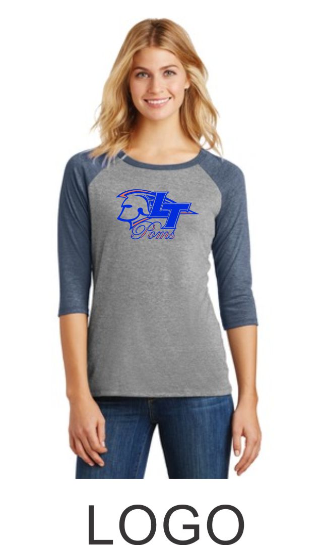 LT Poms Ladies Raglan - 2 deisgns- Matte or Glitter
