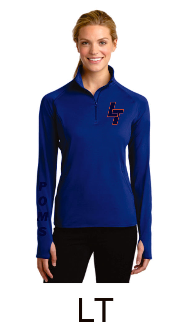 LT Poms Ladies Sport Wick 1/2 Zip Pullover- 2 Designs
