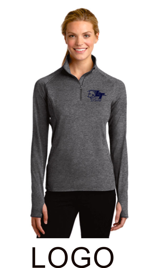 LT Poms Ladies Sport Wick 1/2 Zip Pullover- 2 Designs