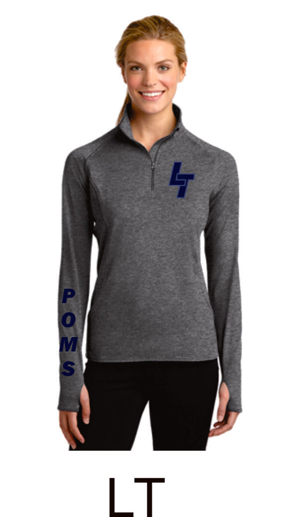 LT Poms Ladies Sport Wick 1/2 Zip Pullover- 2 Designs