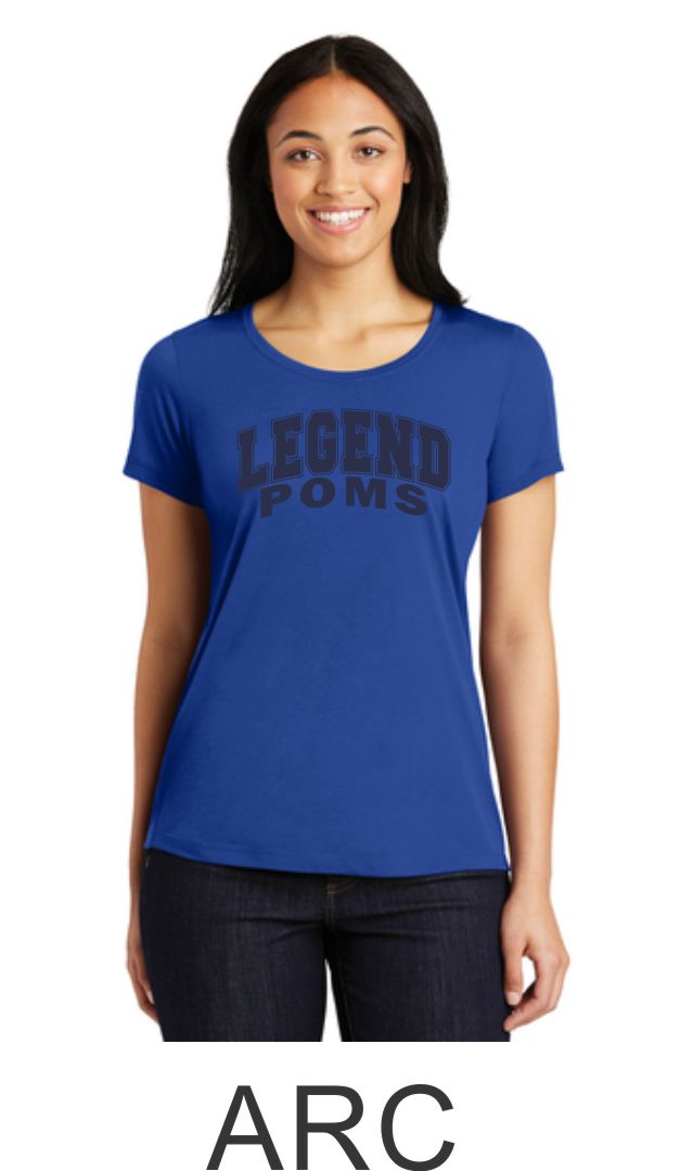 LT Poms Sport-Tek Ladies Wicking  Tee - 2 designs