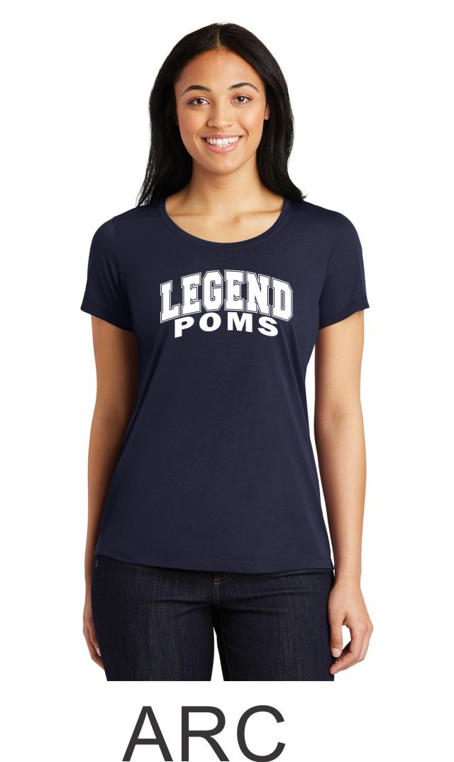 LT Poms Sport-Tek Ladies Wicking  Tee - 2 designs