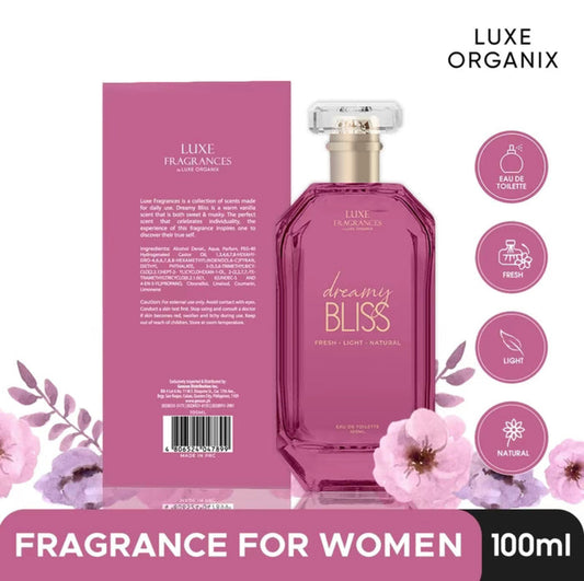 Luxe Fragrances by Luxe Organix Secret Desire | Sweet Serenity | Dreamy Bliss | Innocent Charm | Golden Hour EDT 100ml