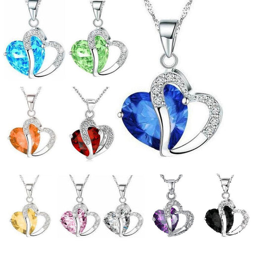 Luxury Heart Pendant Crystal Necklace