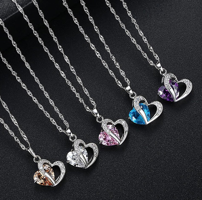 Luxury Heart Shaped Crystal Necklace